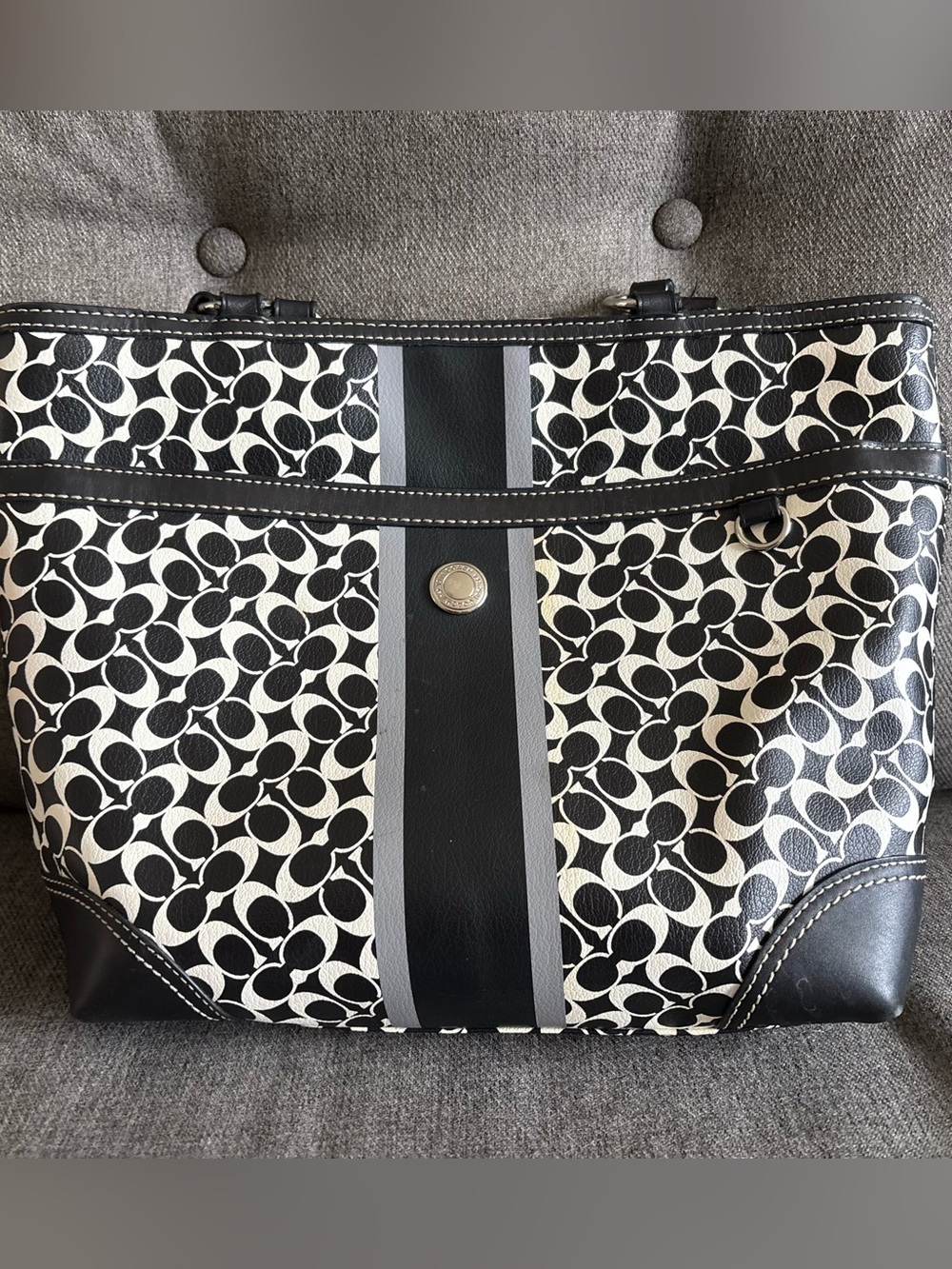 Coach Chelsea Heritage Stripe Signature Tote